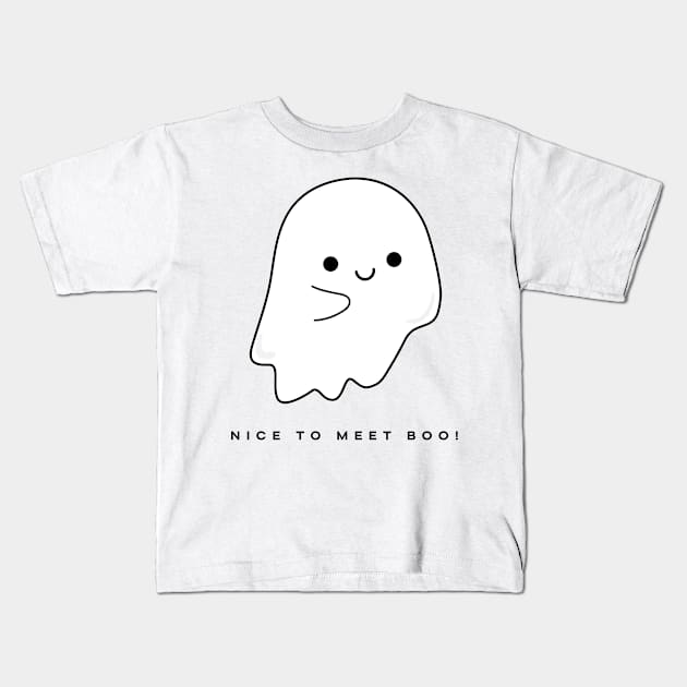 Ghostly Greetings Kids T-Shirt by merevisionary